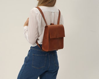 leather backpack small