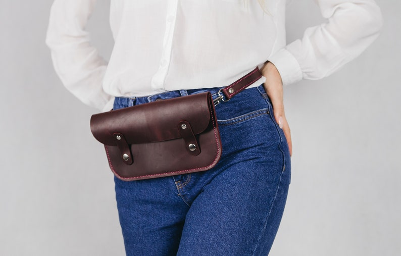 Leather Belt Bag Leather Fanny Pack Crossbody Bag Women Travel - Etsy