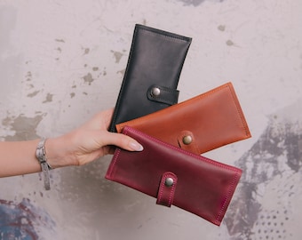 Cartera de cuero para la muñeca, Cartera de regalo hecha a mano, Cartera de cuero para viajes, Cartera de mano para hombres, Cartera de cuero genuino, Porta toallas, Cartera para mujeres