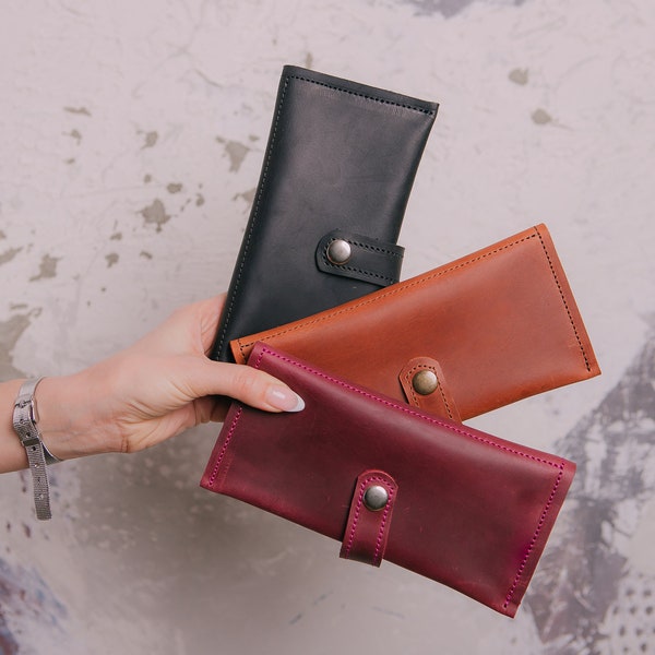 Leather Wristlet wallet,Handmade gift wallet,Travel leather wallet,Hand wallet men,Genuine leather wallet,Trawel Holder,Women clutch