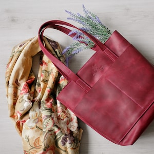 Sac fourre-tout en cuir pour femme, sac à main pour ordinateur portable violet, fourre-tout en cuir MacBook, fourre-tout en cuir porté épaule, sac à main fourre-tout en cuir, sac à langer en cuir, cadeau femme