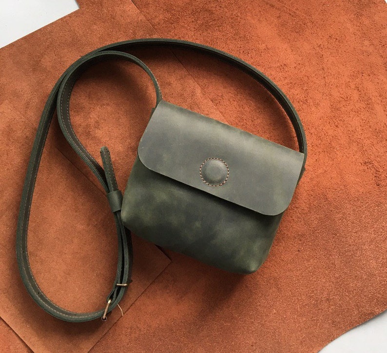 Leren crossbody tas, leren handtas, damesstadstas, schattige lederen tas, lederen tas voor meisje, mini lederen handtas, lederen cadeau voor haar afbeelding 1