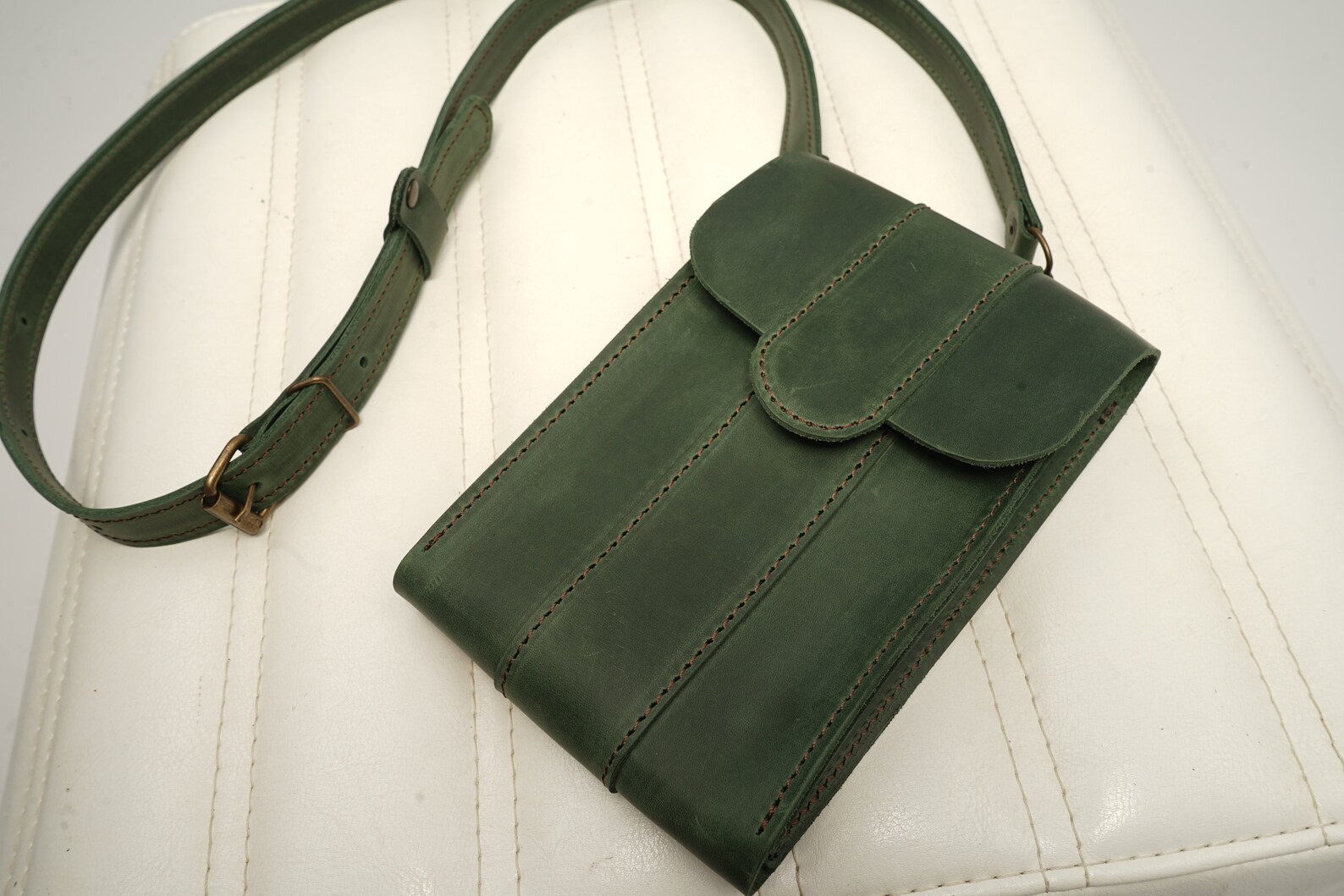 Leather Fanny Crossbody Bag