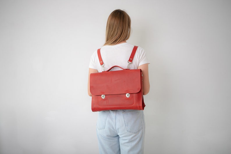 Leder Rucksack Frauen,Leder Aktentasche Frauen,Leder Satchel,Laptop Leder Rucksack,Leder Umhängetasche,Laptop Umhängetasche Bild 7