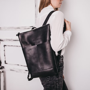 Black Leather Backpack Travel Backpack Backpack Leather Women Backpack Rucksack Mens Backpack Leather Laptop leather backpack