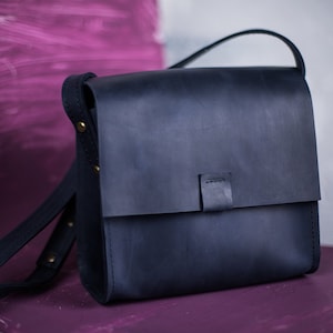 Leather Crossbody Bag Women Shoulder Bag Mini Bag Cross Body Bag Leather Purse Woman Handbag Minimalist Bag Cosmetics Bag Evening Bag Gift Dark Blue