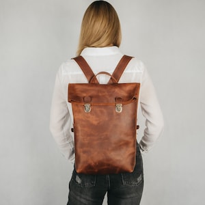 Brown Leather backpack,Leather Woman Backpack,leather rucksack,Leather Satchel,laptop leather backpack,MacBook backpack,Women&#39;s backpack