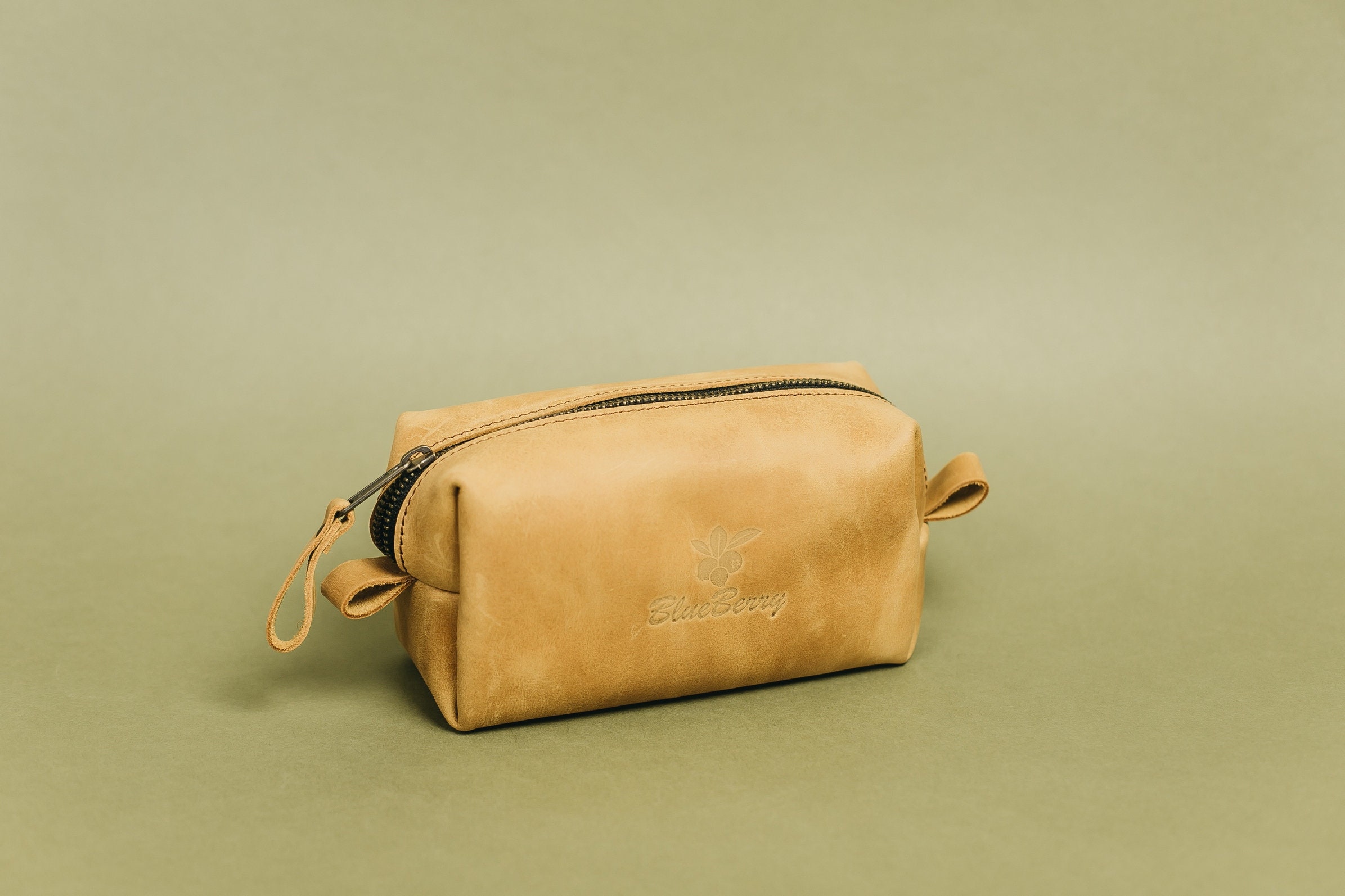 Trousse De Toilette En Cuir De Chèvre - Fait Main Écologique - Inde - Neuf - Dimensions 23x15x8 Cm