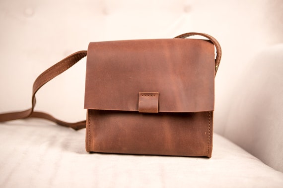 Brown Crossbody Bagleather City Bagbrown Leather - Etsy