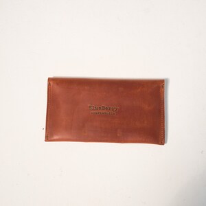 Cartera de cuero marrón, Cartera marrón hecha a mano, Cartera de cuero, Cartera de cuero para hombre, Cartera de cuero para mujer, Cartera de cuero hecha a mano, Clutch de cuero imagen 2