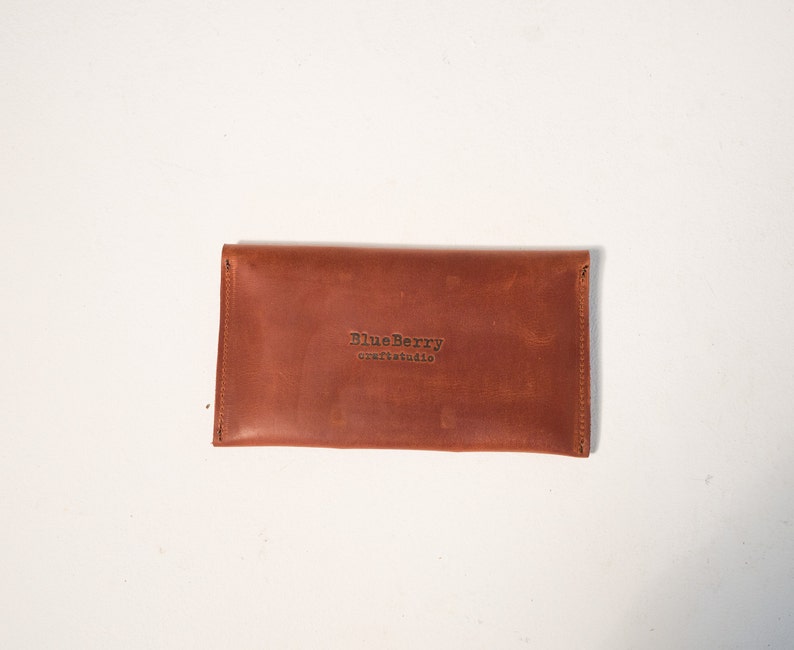 Cartera de cuero marrón, Cartera marrón hecha a mano, Cartera de cuero, Cartera de cuero para hombre, Cartera de cuero para mujer, Cartera de cuero hecha a mano, Clutch de cuero imagen 2