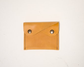 Cartera de cuero minimalista hecha a mano, Cartera pequeña para mujer, Mini cartera de cuero, Cartera con tarjetero, Cartera de cuero, Cartera de cuero delgada, Cartera