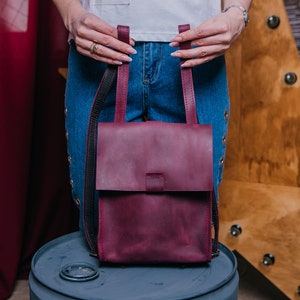 leather backpack women,Travel leather backpack,Leather Satchel women,Handmade Backpack,Mini leather backpack women,Leather rucksacks gift Purple