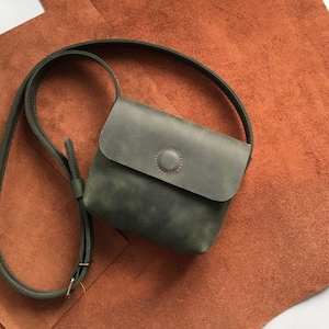Leather crossbody bag,leather handbag,Women city Bag,Shoulder bag for woman,Leather Purse,Mini leather handbag,Leather Gift for her image 9