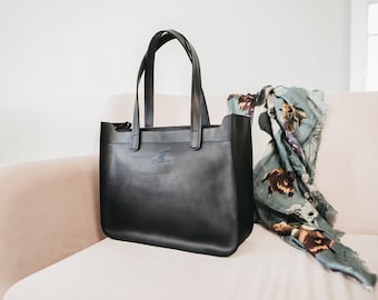 Black Leather Tote Bag,Laptop Tote Bag,Leather tote MacBook ,Idea Gift for her,Leather tote women,Leather Diaper Bag,Leather Shoulder Tote