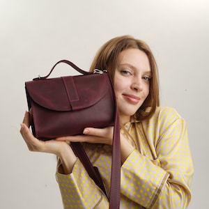 Sac bandoulière en cuir femme sac à bandoulière Mini sac bandoulière sac à main en cuir femme sac à main minimaliste sac bandoulière cadeau