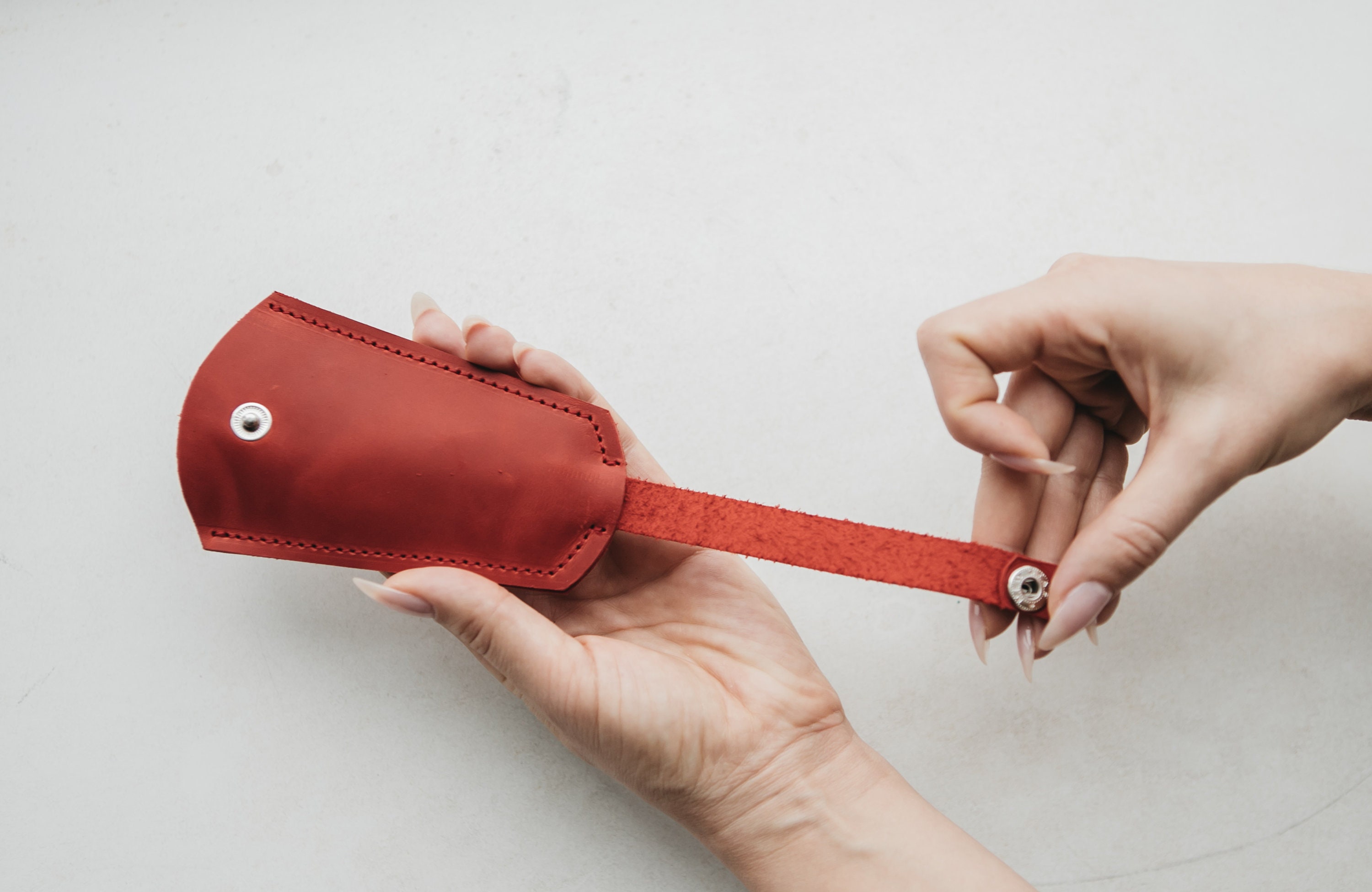 Leather Key Holderkeychain Key Pouch Handmade Key Casegift Etsy