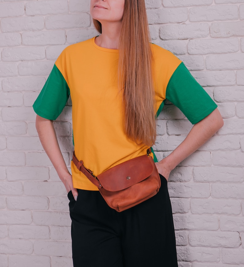 Leather Fanny Pack Belt Bag Rinonera Hip Bag Women Belt Bag Girls Leather Bag Minibag Purse Waist Bag from Leather Birthday Gift CrossBody image 5