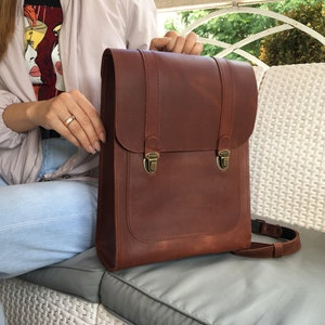 Leather backpack Women,Travel Rucksack Leather,Leather MacBook backpack,Leather laptop bag gift,Handmade Leather Backpack,Women Backpack image 8