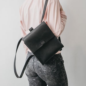 leather backpack women,Travel leather backpack,Leather Satchel women,Handmade Backpack,Mini leather backpack women,Leather rucksacks gift Black (on photo)