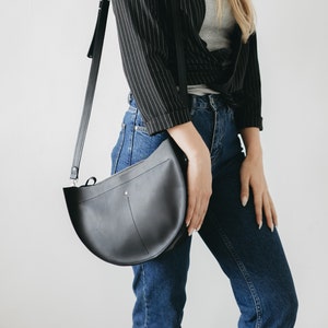 Bolso de cuero negro, cartera de cuero, mini bolso de cuero, regalo de bolso cruzado, bolso de cuero de las mujeres, bolso de la ciudad crossbody, bolso de hombro mujer