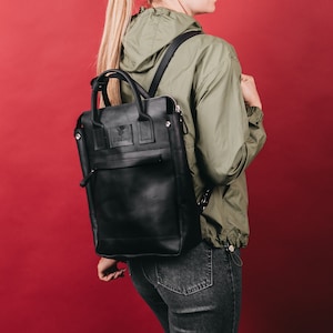 Leather Black Backpack,Rucksack Leather,Leather MacBook Backpack,Leather laptop Backpack Women, Leather Backpack,Women Leather Backpack