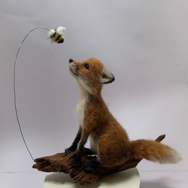 Fox and Bee Sculpture- Made to order