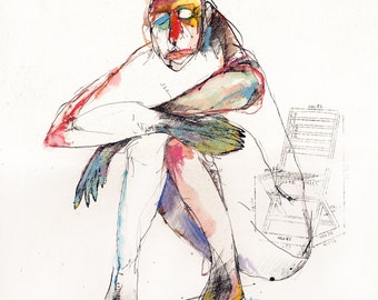 Original Drawing #760/42x29cm***REED iMP0RTANT INF0 in DESCRIPTION Below*** Mixed Media on paper