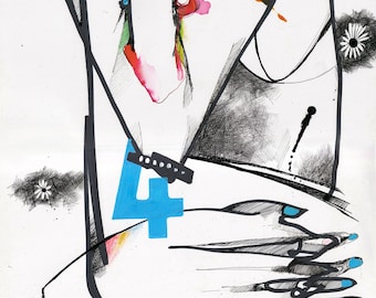 Original Drawing #1115/42x29cm*** READ IMP0RTANT INF0 IN DESCRIPTI0N BEL0W*** Mixed Media on paper