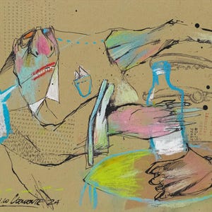 Disegno originale n. 1157/ 21x29 cm ***INFORMAZIONI IMPORTANTI nella DESCRIZIONE sotto***. tecnica mista su carta tonica.