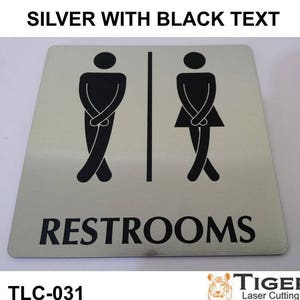 FUNNY BATHROOM SIGN Cross Legs Unisex Restroom Sign Plaque image 2