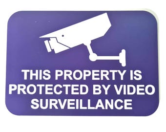 No Trespassing: This Property Is Protected By Video Surveillance Alarm In Use Video Camera Icon Portrait - Wall Sign - Foto 3