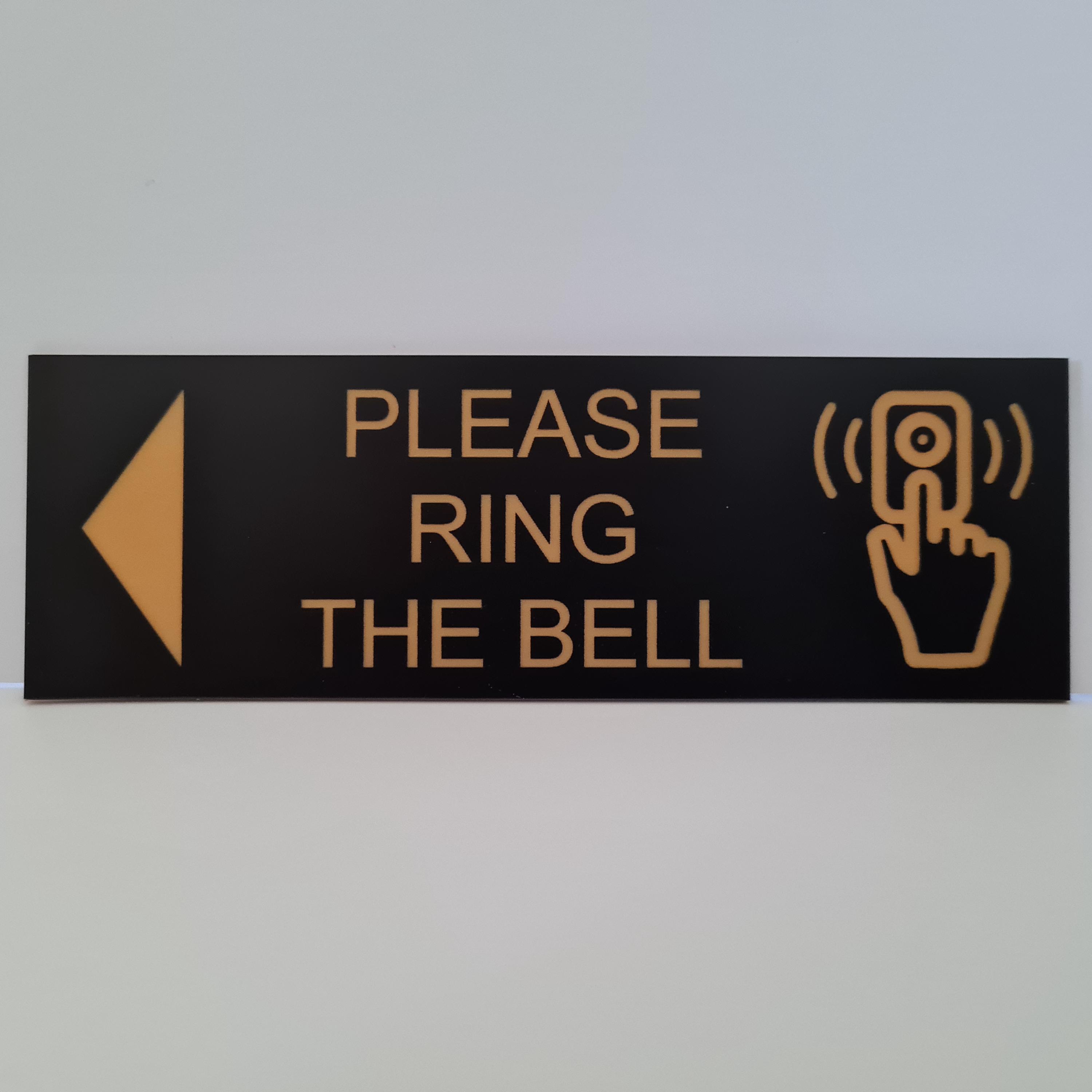 Office Direction Signs Please Ring Bell Sign - Self-Adhesive Arrow ...