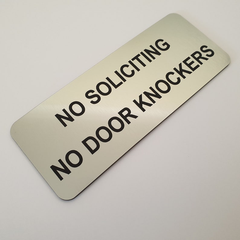No Soliciting No Door Knockers Sign Plaque Etsy