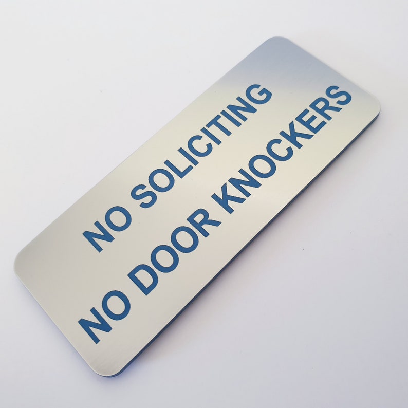 No Soliciting No Door Knockers Sign Plaque Etsy
