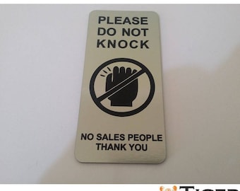 Please Do Not Knock No Sales People Thank You Sign Plaque 30 Colours 7 Sizes 