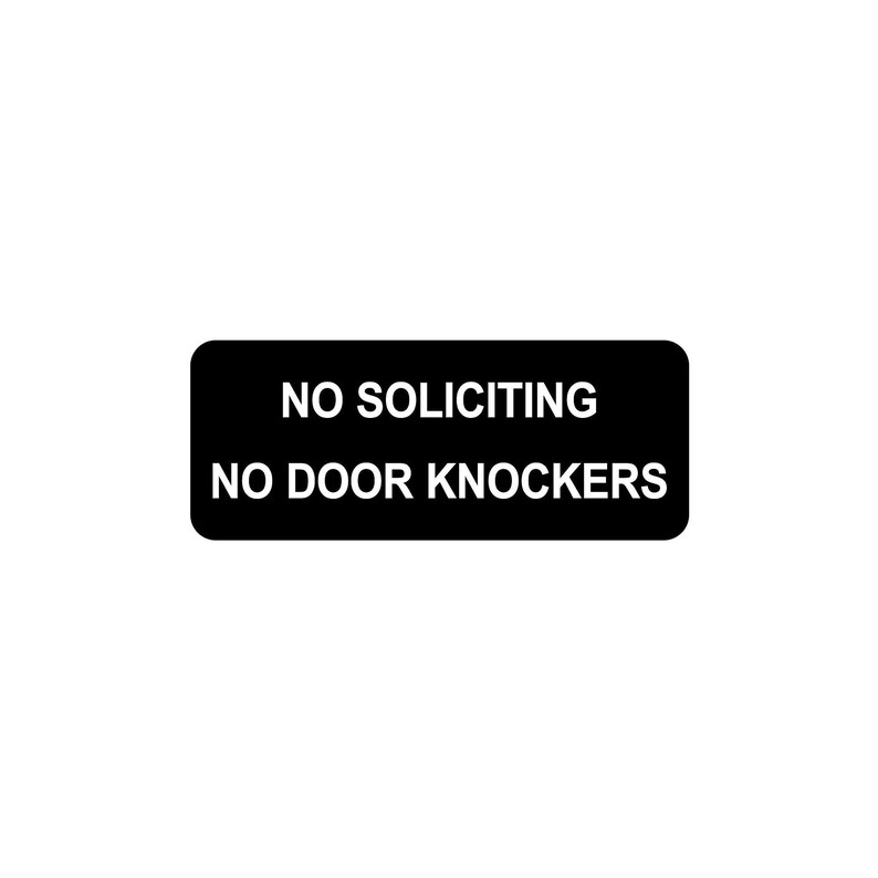 No Soliciting No Door Knockers Sign Plaque 30 Colours & 3 Etsy