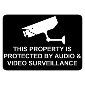 This Property is Protected by Audio & Video Surveillance Sign Plaque CCTV Security Camera