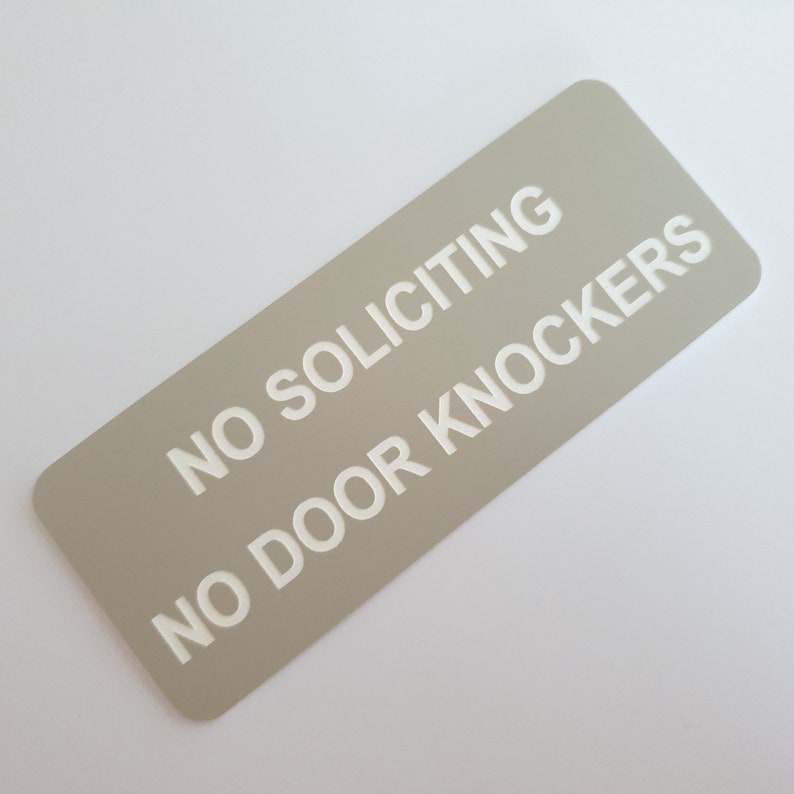 No Soliciting No Door Knockers Sign Plaque Etsy