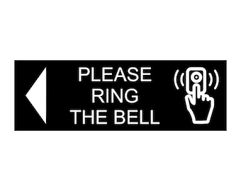 Cartello con scritta Please Ring The Bell, adesivo per campanello con