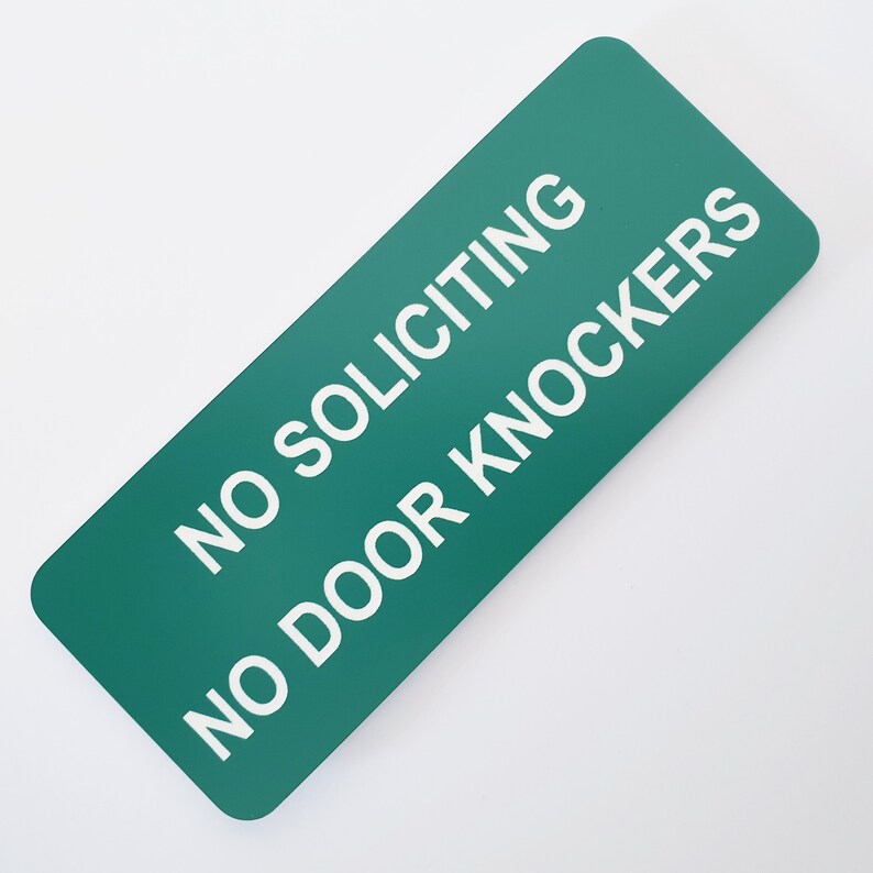 No Soliciting No Door Knockers Sign Plaque Etsy