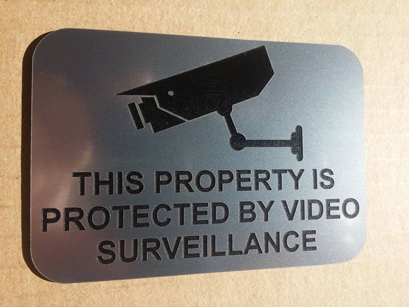 8IN X 5.5IN VIDEO SURVEILLANCE SIGN 20CM X 14CM SECURITY CCTV WARNING SIGN 