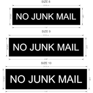 NO JUNK MAIL Laser Engraved Letterbox Mailbox Sign 30 Colours and 10 Sizes Small, Medium & Large image 8