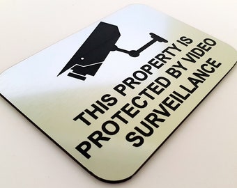 This Property is Protected by Video Surveillance Sign Plaque CCTV Security Camera