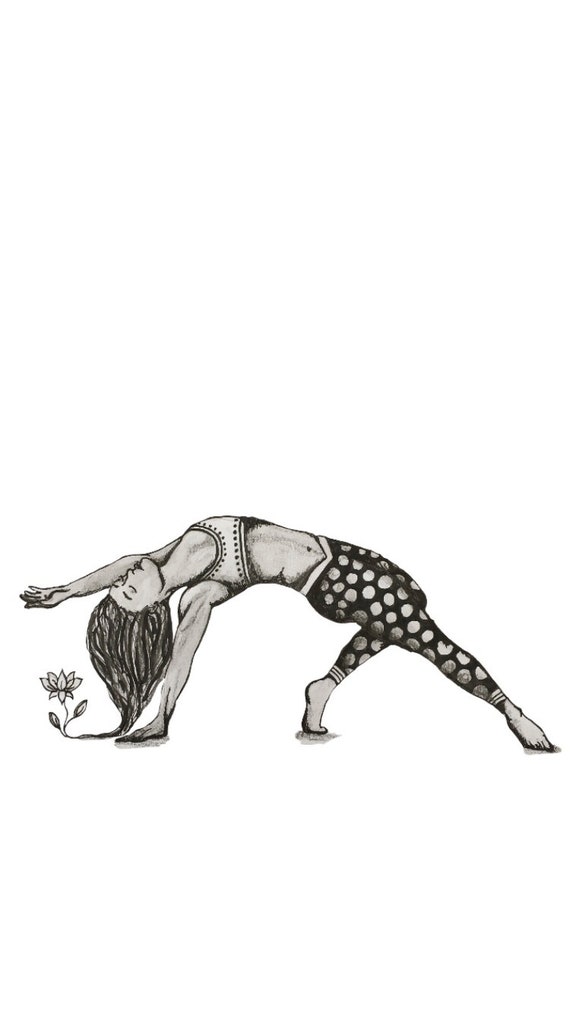 Yoga Illustration Print Wild Thing Pose -  Canada