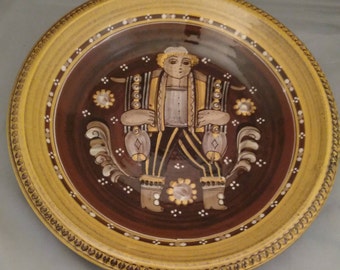 Signed Hand Painted 1980 Kohler Biel Swiss Folk Art Plate