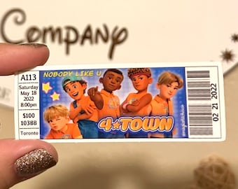 4Town Concert Ticket, 4 Town Ticket Sticker, Turning Red, 4 Townies, Disney Pixar, Disneyland, Disney Parks, Disney Stickers, Boy Bands