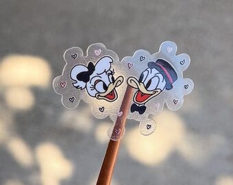 Clear Donald Duck and Daisy Duck sticker, Disney inspired, Stickers, Magical, waterproof