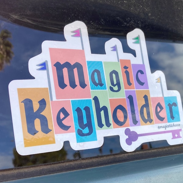 Magic Keyholder, Magic Key, Bumper Sticker, Disney Stickers, Keyholder Sticker, Stationery, Disneyland, Annual Pass, Passholder, Disney Pass