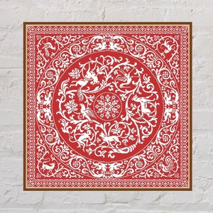Kruissteekpatroon antieke sampler, tapijtkruissteek, zwart-wit borduurwerk, natuurkruissteek, pdf-bestand, vintage kruissteek